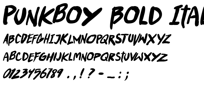 Punkboy Bold Italic font